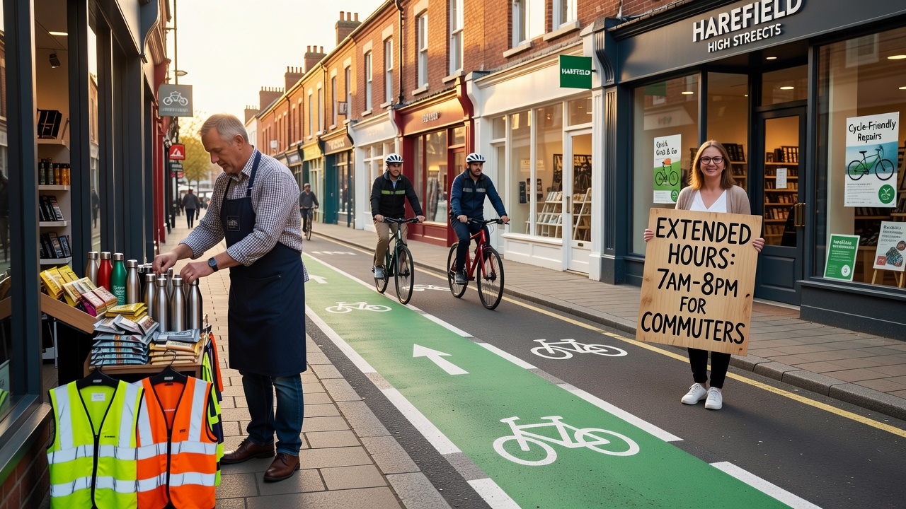 Harefield's High Street Shopkeepers Adapt Inventory and Hours to Match New Cycle Route Commuter Patterns